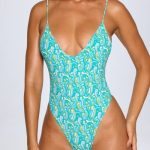 Open-Back Swimsuit in Blue Multi Print - Image 4