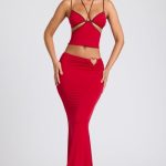 Mid Rise Maxi Skirt in Fire Red - Image 6