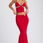 Mid Rise Maxi Skirt in Fire Red - Image 7