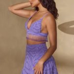 Embellished A-Line Mini Skirt in Purple - Image 3