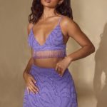 Embellished A-Line Mini Skirt in Purple - Image 6