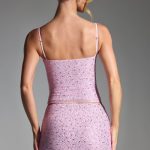 Embellished Mid-Rise Micro Mini Skirt in Peony Pink - Image 2