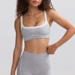 Soft Active Contrast-Trim Sports Bra in Ice Grey - Image 6
