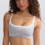 Soft Active Contrast-Trim Sports Bra in Ice Grey - Image 7