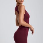 Modal High-Neck Open-Back Mini Dress in Plum - Image 5
