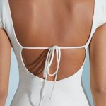Open Back A-Line Mini Dress in Ivory - Image 4
