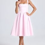 Draped Corset Midaxi Dress in Blush - Image 5