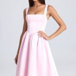 Draped Corset Midaxi Dress in Blush - Image 7