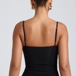 Modal Ruched Layered Tank Top in Black - Image 2