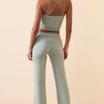 Mid Rise Straight Leg Trousers in Smoke Green - Image 2