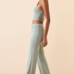 Mid Rise Straight Leg Trousers in Smoke Green - Image 3