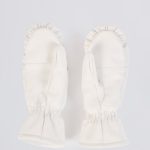 Faux-Leather Gloves in Ice White - Image 5