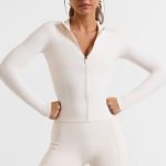 Zip Up Jacket in White - Image 5