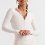 Zip Up Jacket in White - Image 7