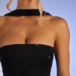 Embellished Bandeau Maxi Dress in Black - Image 4