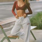 Ribbed Modal Long-Sleeve Crop Top in Burgundy