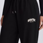 Mid-Rise Wide-Leg Joggers in Black - Image 4