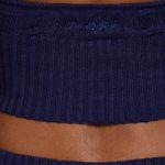 Cable-Knit Halterneck Crop Top in Navy - Image 5