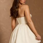 Cowl-Neck Corset Mini Dress in Ivory - Image 7
