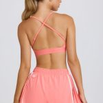 Pleated Mini Shorts in Coral - Image 2