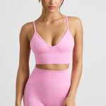 V-Neck Define Luxe Sports Bra in Bubblegum Pink - Image 7