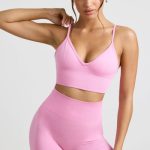 V-Neck Define Luxe Sports Bra in Bubblegum Pink - Image 8