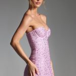 Embellished Corset Mini Dress in Peony Pink - Image 3
