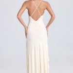 Ruched Ruffle-Trim Maxi Dress in Ivory - Image 2