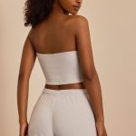 Brushed Jersey Bandeau Top in Fog Grey - Image 2