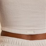 Brushed Jersey Bandeau Top in Fog Grey - Image 3