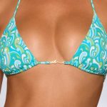 Triangle Bikini Top in Blue Multi Print - Image 6