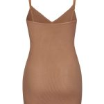 Soft Mesh V-Neck Mini Slip Dress in Honey - Image 2