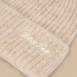 Knit Beanie Hat in Cream Marl - Image 2