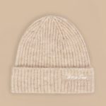Knit Beanie Hat in Cream Marl - Image 3