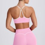 Soft Active Sweetheart-Neck Sports Bra in Baby Pink - Image 3