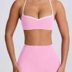 Soft Active Sweetheart-Neck Sports Bra in Baby Pink - Image 5