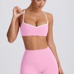 Soft Active Sweetheart-Neck Sports Bra in Baby Pink - Image 9