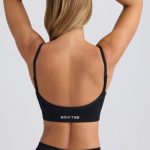 Super Sculpt Seamless Scoop-Back Sports Bra in Black - Image 2