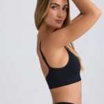 Super Sculpt Seamless Scoop-Back Sports Bra in Black - Image 3