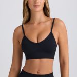 Super Sculpt Seamless Scoop-Back Sports Bra in Black - Image 6