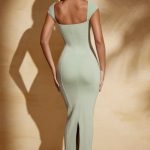 Sweetheart Neckline Maxi Dress in Sage Green - Image 2