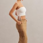Cargo Maxi Skirt in Tan - Image 3