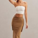 Cargo Maxi Skirt in Tan - Image 5