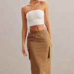 Cargo Maxi Skirt in Tan - Image 6