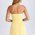 Modal Bandeau Mini Dress in Lemon Sherbet - Image 2