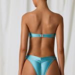 Ruched Cheeky Bikini Bottoms Turquoise - Image 2