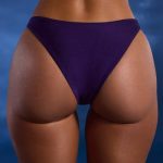 Bead-Embellished High-Leg Cheeky Bikini Bottoms in Deep Purple - Image 5