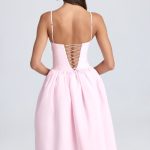 Floral-Appliqu?? Midi Dress in Blush - Image 2