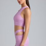Metallic Cut-Out Low-Rise Mini Skirt in Violet Pink - Image 3