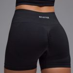 Define Luxe High-Waist Mini Shorts in Black - Image 4